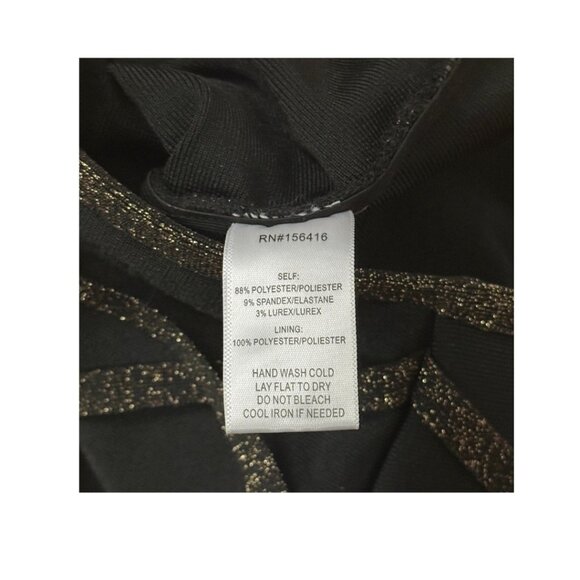 strapless sexy black and metallic gold bandage dress wow couture size large - Picture 7 of 10